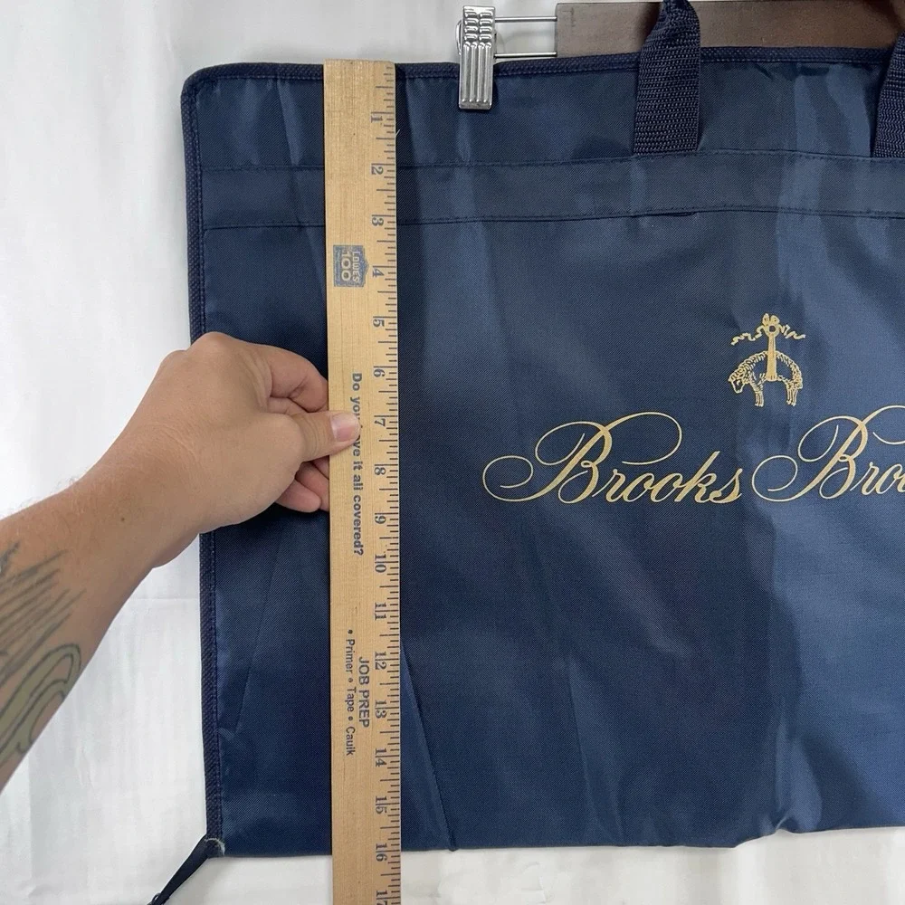Brooks Brothers Blue Garment Bag Travel Suit Cover Folding Zippered 44